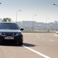 Saab - wedding auto